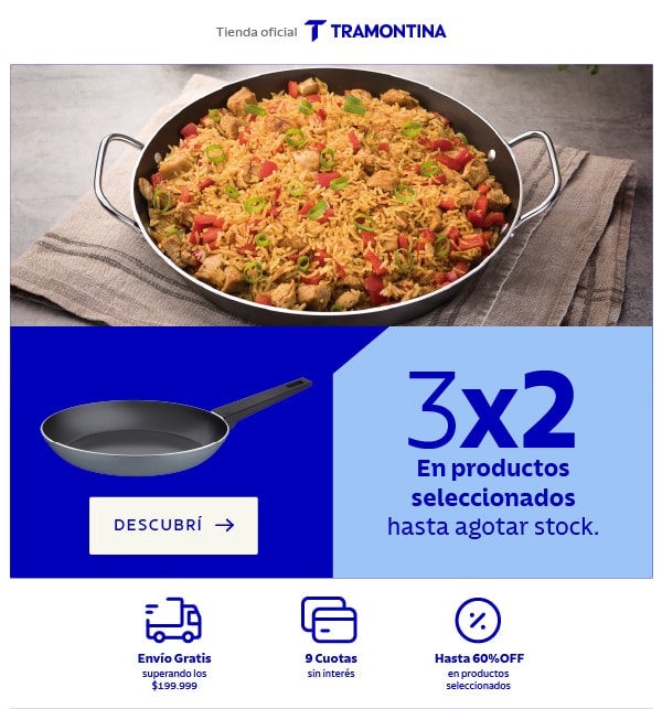 3x2 en productos seleccionados